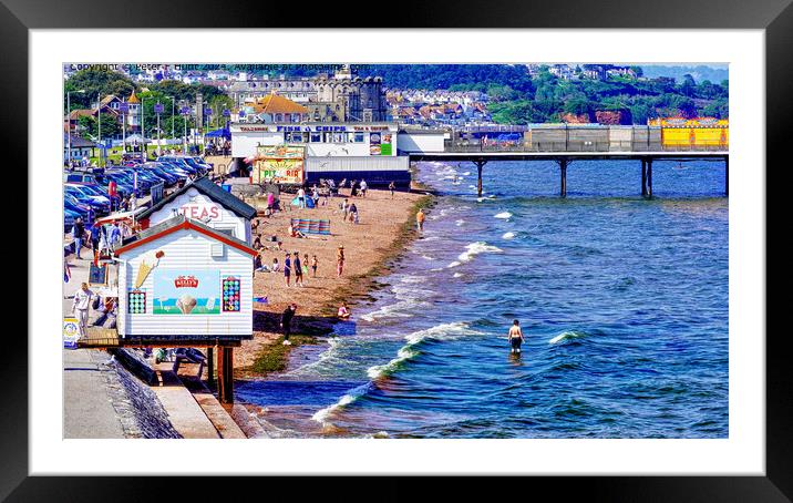 High Tide At Paignton Beach Framed Mounted Print by Peter F Hunt