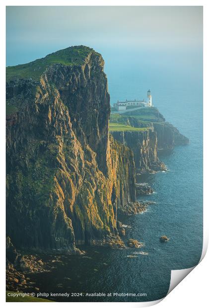 Skye Lighthouse Coastal Landscape Print by philip kennedy