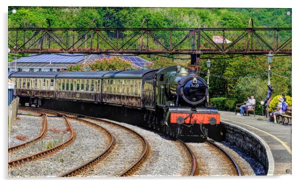 Lydham Manor Pulling Into Kingswear Acrylic by Peter F Hunt