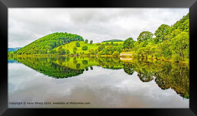 Lake Ullswater Verdant  Green Symmetry Reflected Framed Print by Kenn Sharp