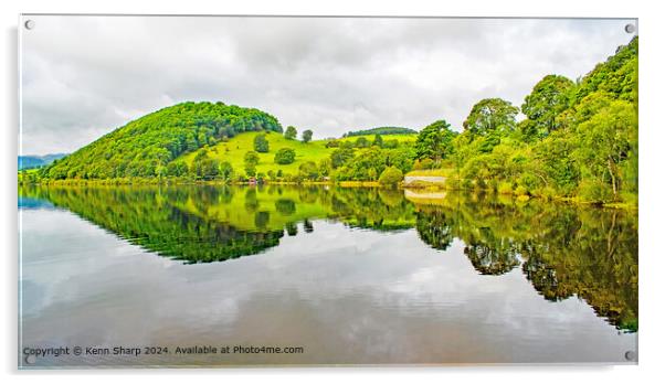 Lake Ullswater Verdant  Green Symmetry Reflected Acrylic by Kenn Sharp