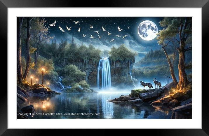 Gothic Landscape 6 | Wolf River Falls Framed Mounted Print by Dave Harnetty