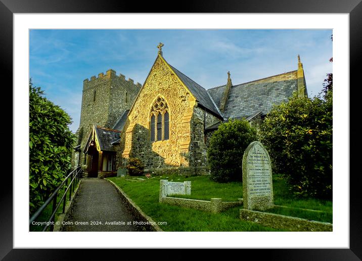 Glowing Church Wall, St Nicholas, Dunkeswell Framed Mounted Print by Colin Green