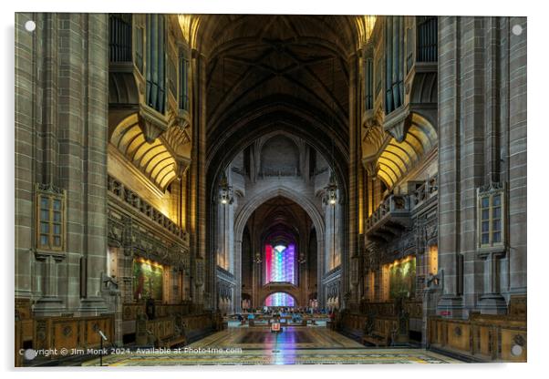 Liverpool Anglican Cathedral Interior Acrylic by Jim Monk