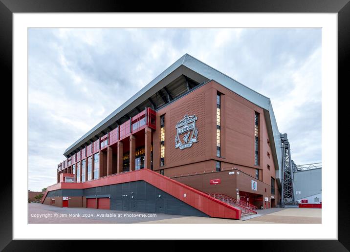 Anfield Stadium Liverpool Football Club Framed Mounted Print by Jim Monk
