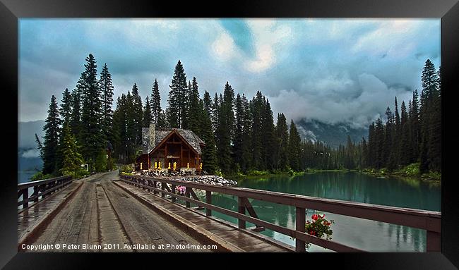 Canadian Lake Retreat Framed Print by Peter Blunn