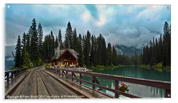 Canadian Lake Retreat Acrylic by Peter Blunn