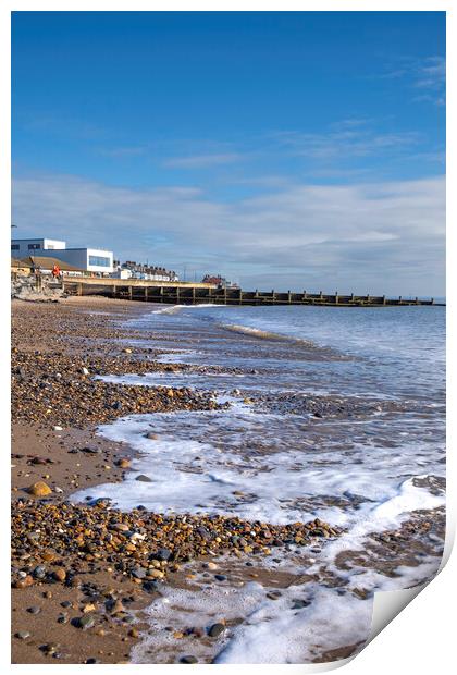 Tides Turning At Hornsea Print by Steve Smith