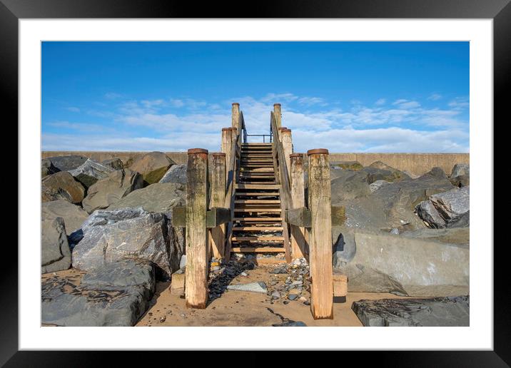 Way Out Hornsea Beach Framed Mounted Print by Steve Smith