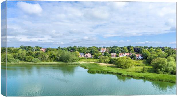 Hornsea Mere Drone Landscape Canvas Print by Steve Smith