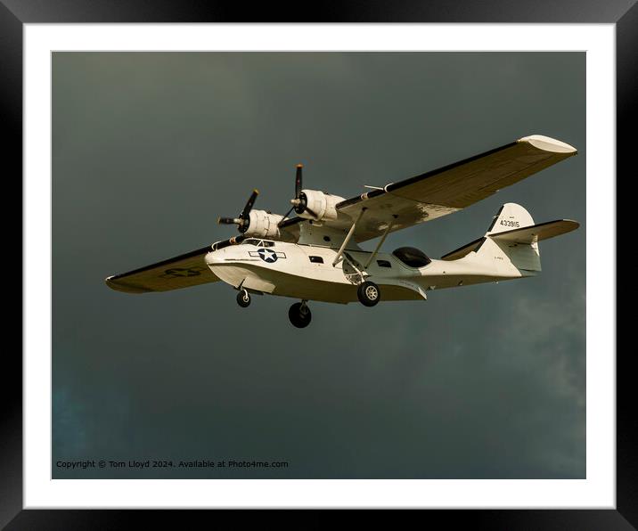 Contrasting Light Aeroplane Landing Framed Mounted Print by Tom Lloyd