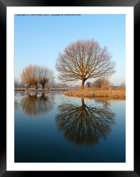 River Stour Reflections Framed Mounted Print by Chris Petty