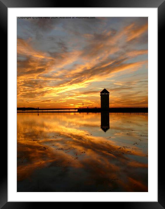 Brightlingsea Sunset Reflection Framed Mounted Print by Chris Petty
