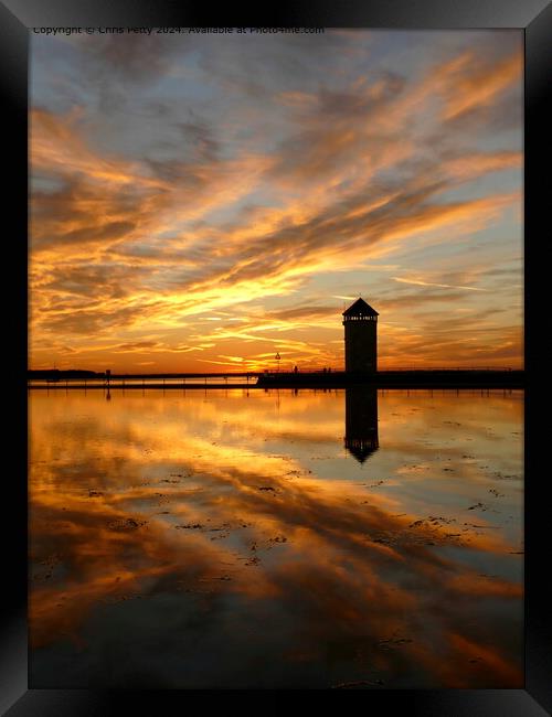 Brightlingsea Sunset Reflection Framed Print by Chris Petty
