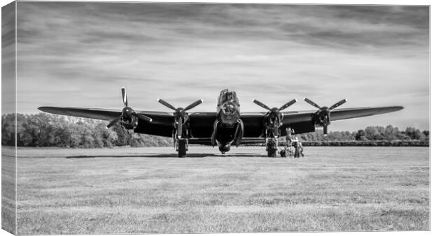 Avro Lancaster Black and White Canvas Print by J Biggadike