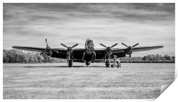 Avro Lancaster Black and White Print by J Biggadike