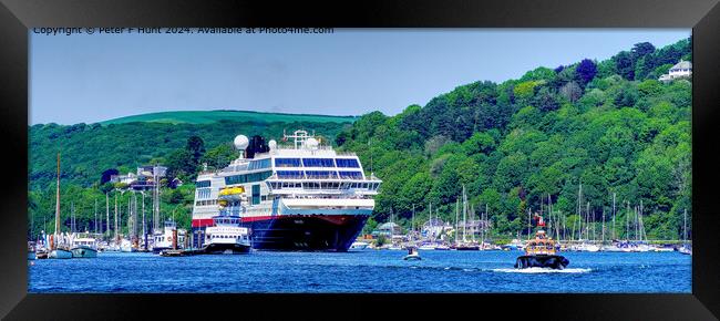 Majestic Cruise Ship Maud On The River Dart Framed Print by Peter F Hunt