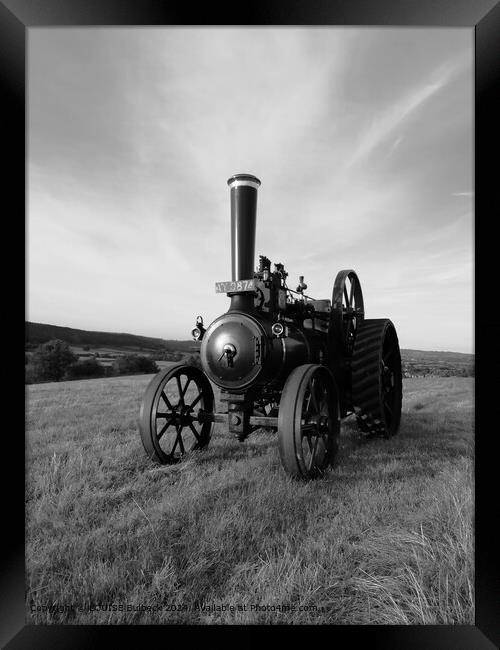 Black and White Transport Traction Engine Framed Print by LOUISE Bulbeck