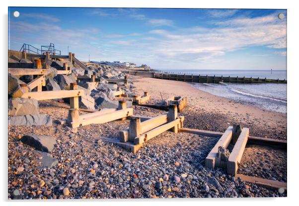 Hornsea Beach Yorkshire Coast Acrylic by Tim Hill