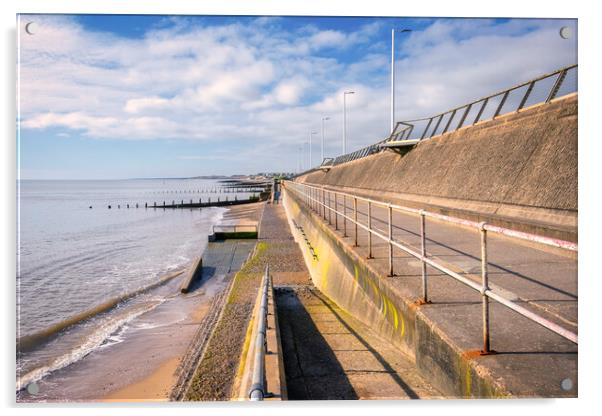 Hornsea Seafront Yorkshire Coast Acrylic by Tim Hill