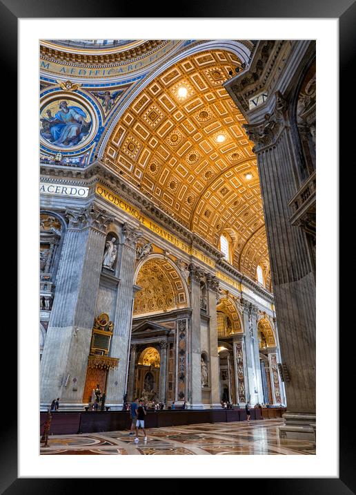Papal Basilica of Saint Peter Interior in Vatican Framed Mounted Print by Artur Bogacki