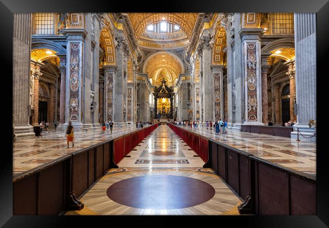 Saint Peter's Basilica Interior Framed Print by Artur Bogacki