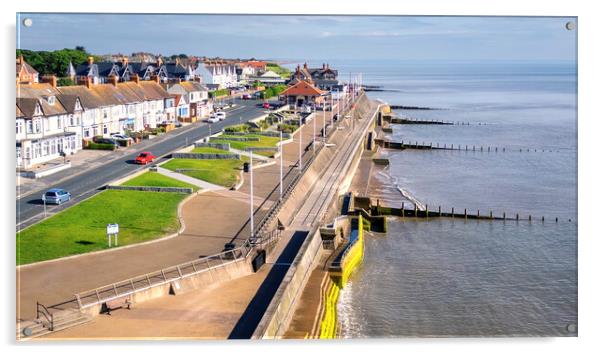 Hornsea Promenade and beach from Above Acrylic by Tim Hill