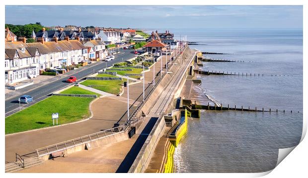 Hornsea Promenade and beach from Above Print by Tim Hill