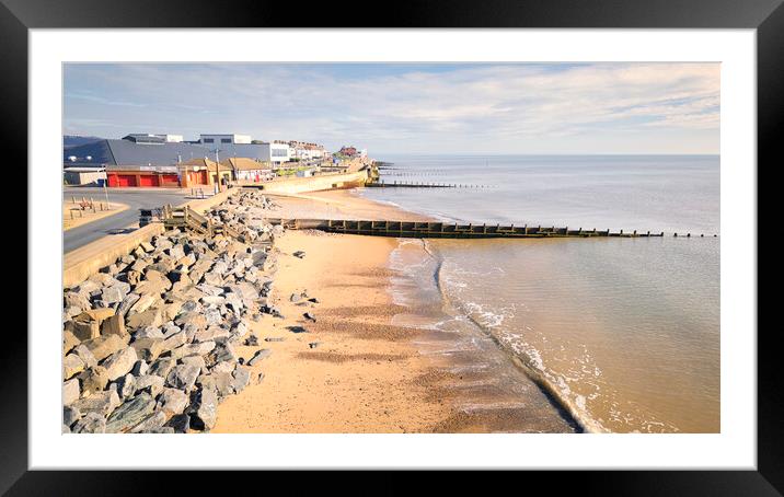 Hornsea Beach from Above Framed Mounted Print by Tim Hill