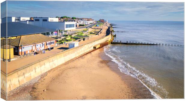 Hornsea Promenade and beach from Above Canvas Print by Tim Hill