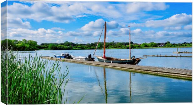Hornsea Mere Boat Jetty Canvas Print by Tim Hill