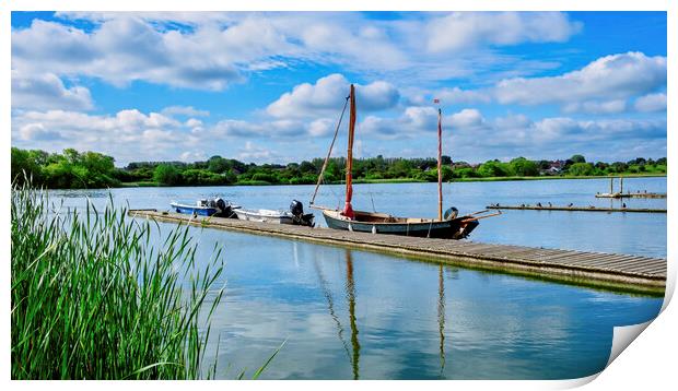 Hornsea Mere Boat Jetty Print by Tim Hill