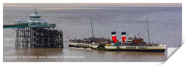 PS Waverley Cruise Clevedon Pier Print by Rory Hailes