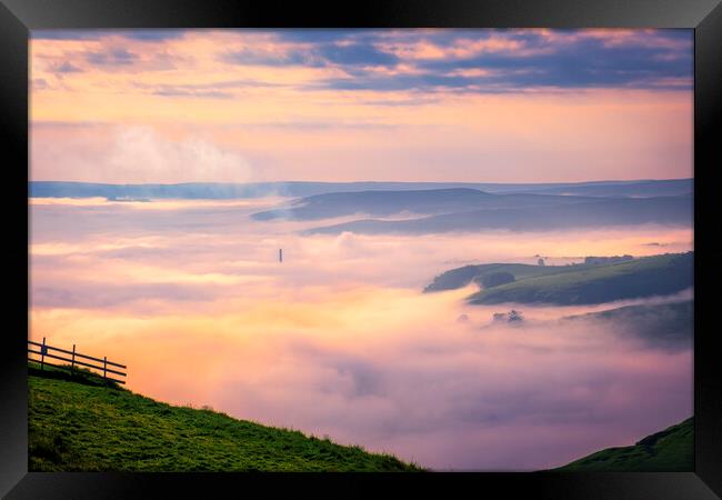 Hope Valley Sunrise Cloud Inversion Framed Print by Tim Hill
