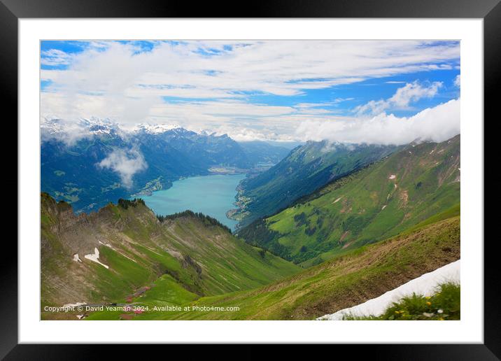 Lake Brienz Landscape: Tranquil, Serene, Scenic Framed Mounted Print by David Yeaman