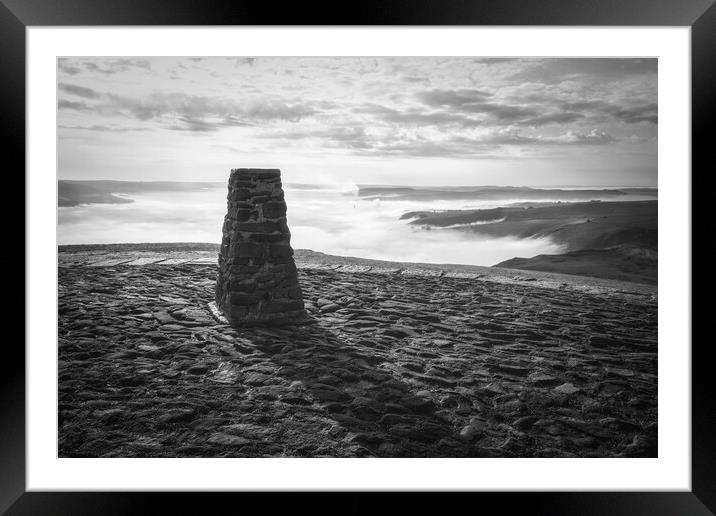 Mam Tor Trig Point Framed Mounted Print by Tim Hill