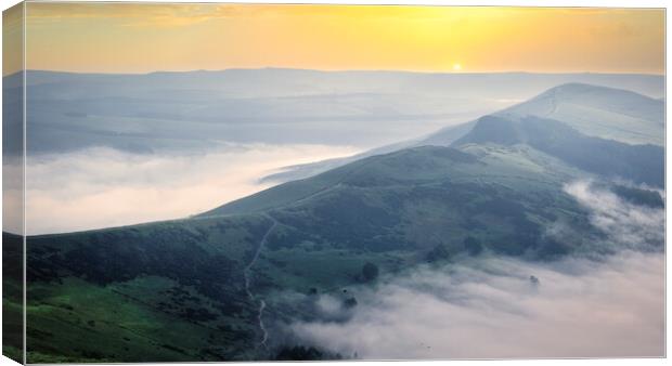 Hope Valley Sunrise from Mam Tor Canvas Print by Tim Hill