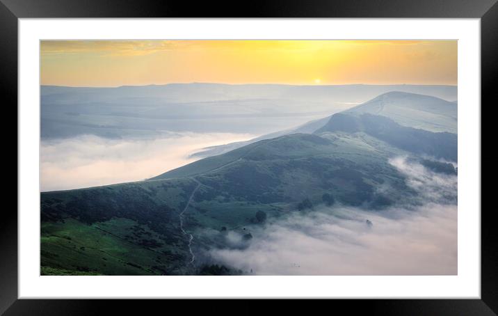 Hope Valley Sunrise from Mam Tor Framed Mounted Print by Tim Hill