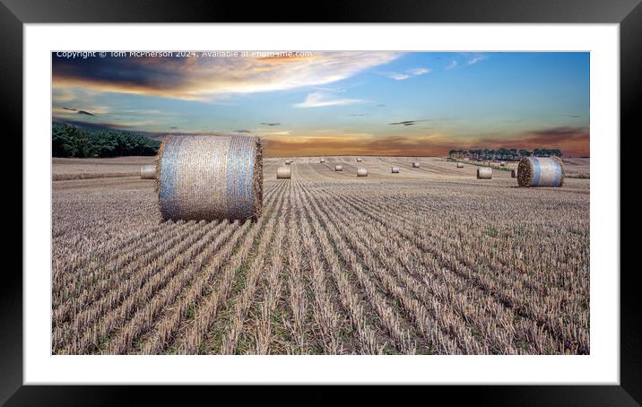 Bales of Hay in Field Framed Mounted Print by Tom McPherson