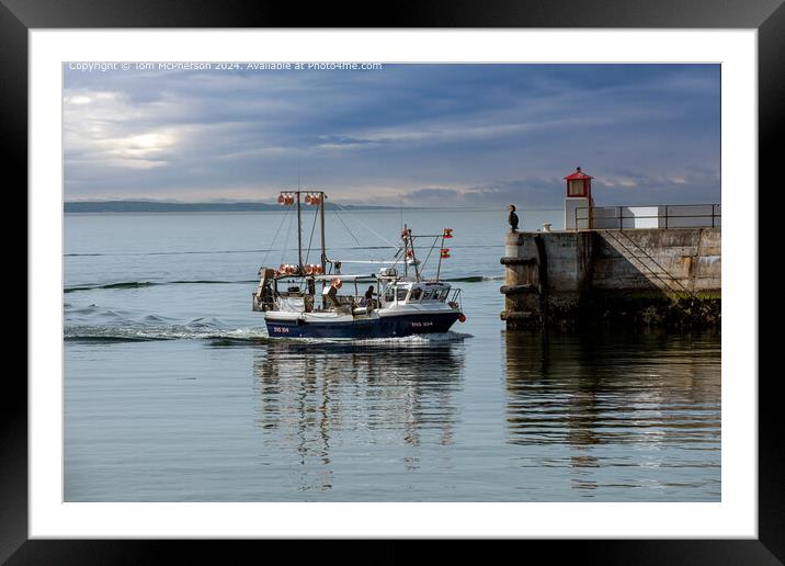 Moray Lass Burghead Harbour Framed Mounted Print by Tom McPherson