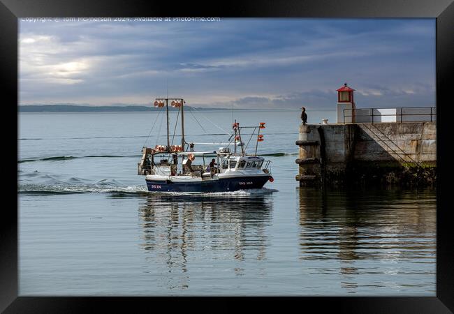 Moray Lass Burghead Harbour Framed Print by Tom McPherson