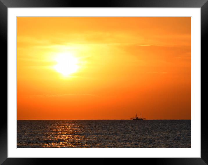 Rodou-Falirakiou Sunrise Ship Framed Mounted Print by Steinar Hylle