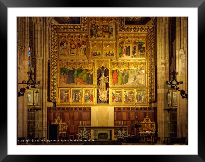 Santa Maria de Leon Cathedral: Colourful Apse Framed Mounted Print by Laszlo Konya