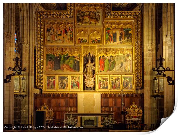 Santa Maria de Leon Cathedral: Colourful Apse Print by Laszlo Konya