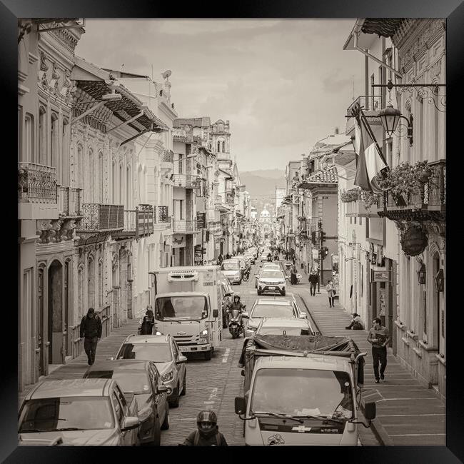 Vibrant Cuenca Street Scene Framed Print by YUNCHAN JEONG