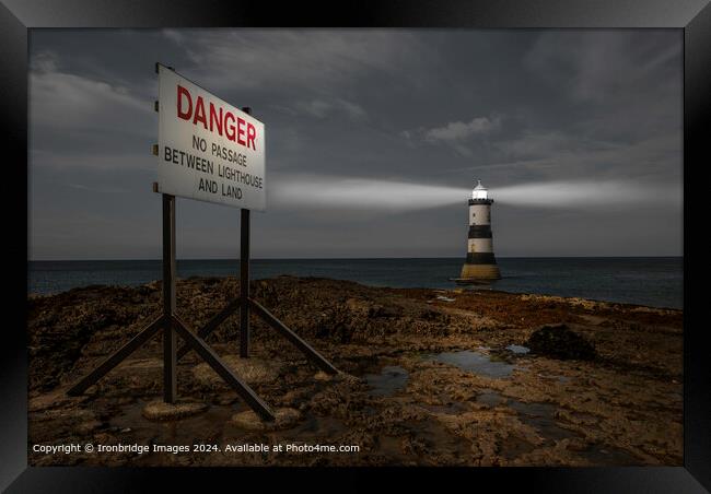 Trwyn Du Lighthouse  Framed Print by Ironbridge Images