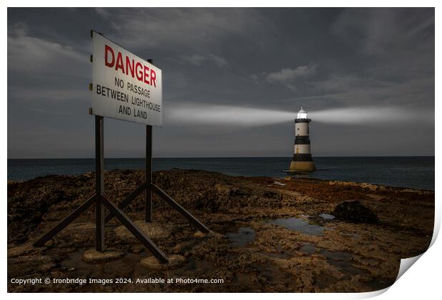 Trwyn Du Lighthouse  Print by Ironbridge Images