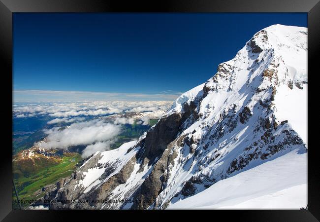 Jungfraujoch Landscape Interlaken Framed Print by David Yeaman