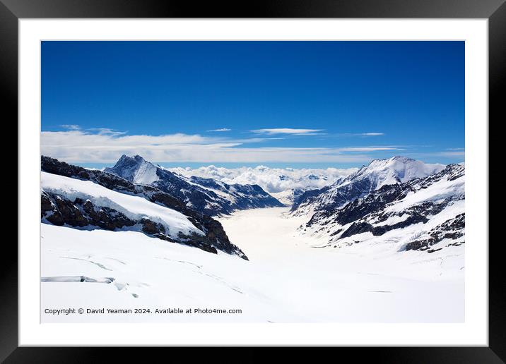Jungfraujoch Glacier Landscape Framed Mounted Print by David Yeaman