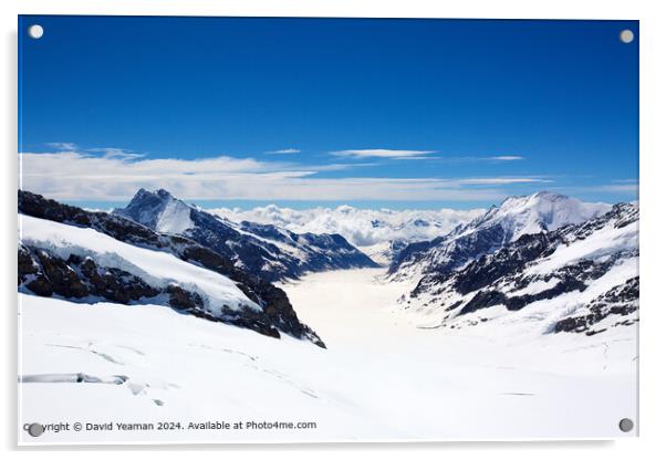 Jungfraujoch Glacier Landscape Acrylic by David Yeaman